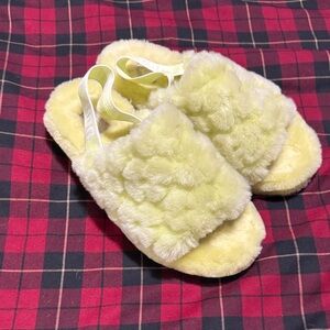 UGG Soft Yellow Fluffy Slippers